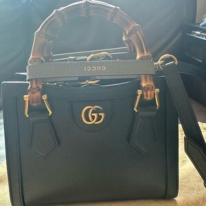 Gucci Black Mini Bag with Gold Double G Emblem
